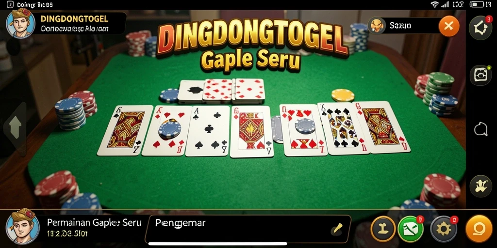 Tampilan antarmuka gameplay Gaple yang menarik di DINGDONGTOGEL.