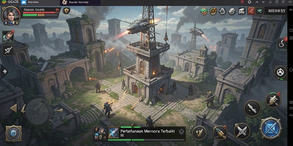 Screenshot GIGA33 menunjukkan aksi seru dalam permainan Tower Defense.