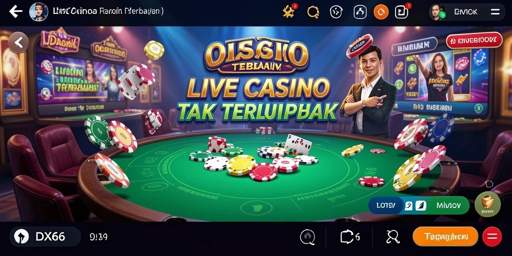 Tampilan gameplay Live Casino IDX66 yang menarik dan interaktif.