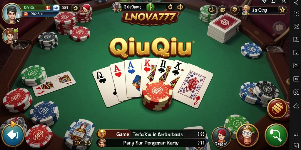 Screenshot gameplay LNOVA777 menampilkan keseruan permainan QiuQiu.