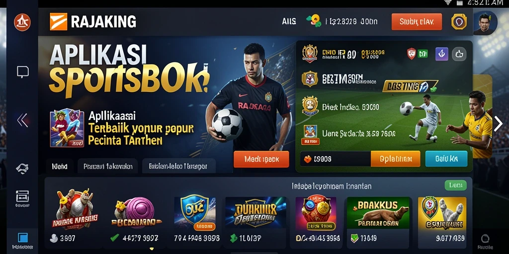 Screenshot utama RAJAKING menampilkan tampilan taruhan olahraga yang menarik.