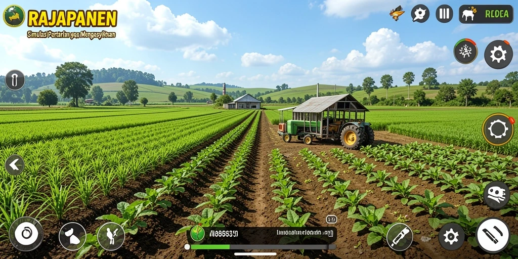 Gameplay <strong>RAJAPANEN</strong> yang menarik dengan pertanian yang realistis.